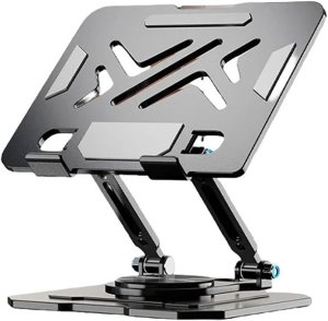 TISKO Portable Laptop Stand, Adjustable Height and Angle - Black