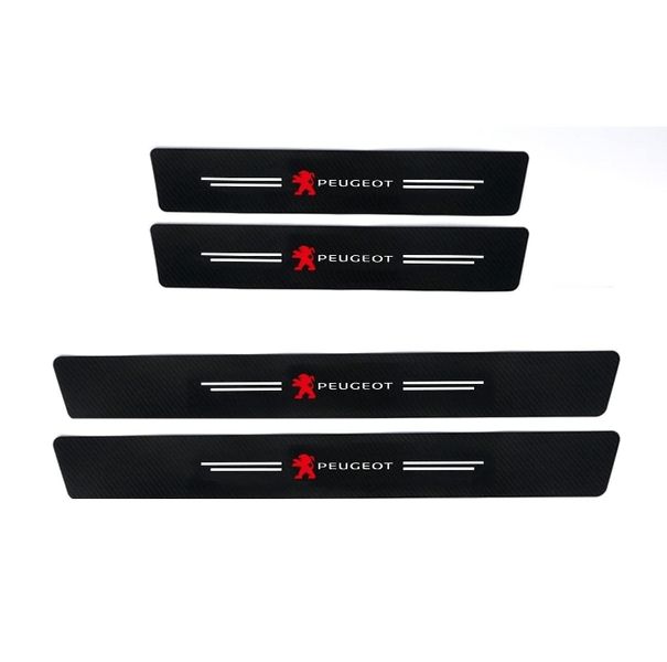 Car Carbon Fibre Vinyl Door Sill Protector - PEUGEOT