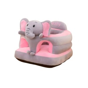 Teddy Bear Soft Kids Animal Shape Seats Baby Sofa Chair -Pink&amp;Grey