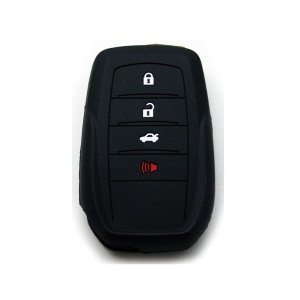 Silicone Car Key Protector - Toyota SUV 4 Button Keyless Start - Black