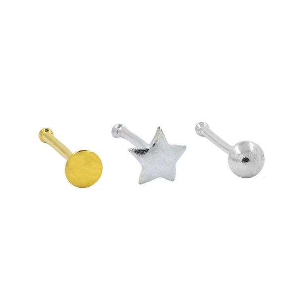 Silverbird 925 Sterling Silver 3 Pack Nose Studs