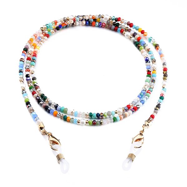 Crystal Beaded Eyeglasses Chain with Pearl: Mask Lanyard for Women