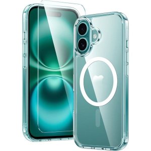 Clear Magnetic Protective Case Compatible with iPhone 16Plus, 16E, 16 Pro Max