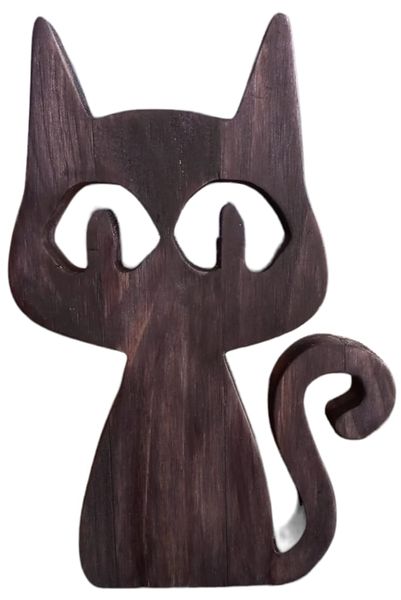 Cat "Upright" Wooden Ornament