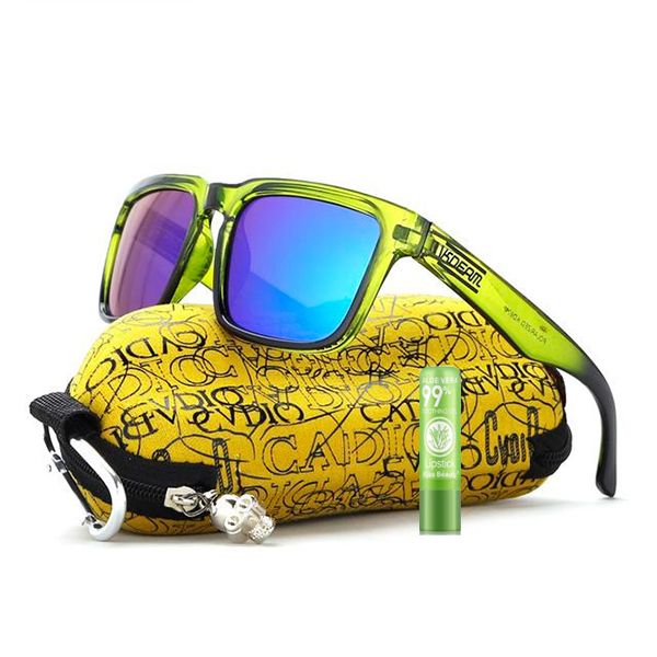 Emerald Polarised Lifestyle Sunglasses for Men with Yellow Pouch &amp; Lip Balm