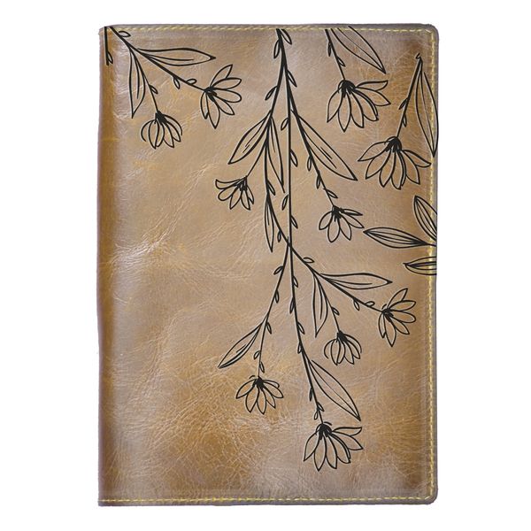 Genuine Leather A5 Notebook - Daisy Illustrated