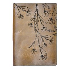 Genuine Leather A4 Notebook - Daisy Illustrated