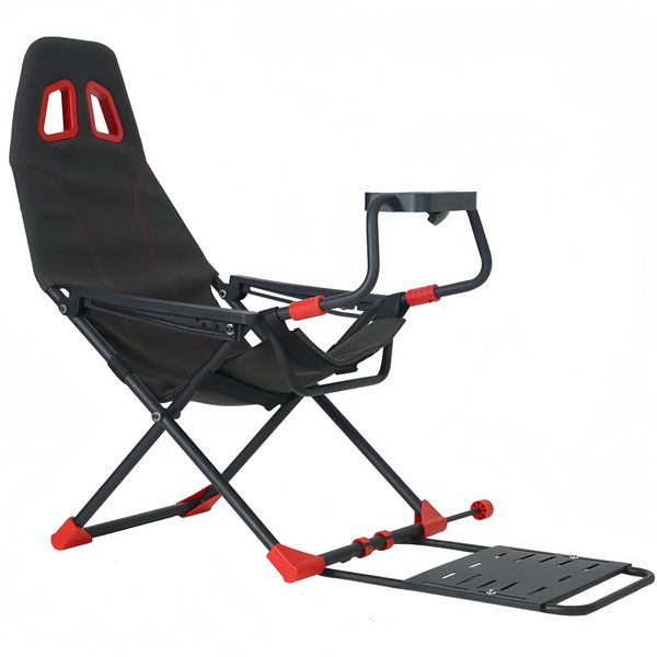 Racing Simulator Cockpit Racing Gaming Chair with Foldable Racing Stand