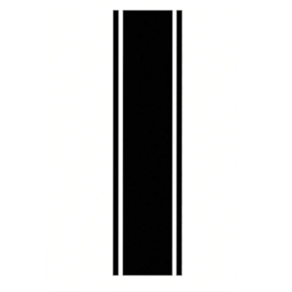 Dual Stripe Glossy Black Car Hood Decal - Black