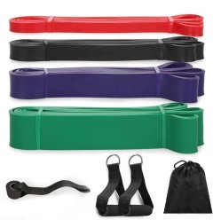 Resistance Bands Exercise Elastic Natural Latex Workout Strength Bands-Set4