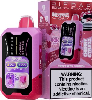 Rifbar Cherry Strazz - MixPro 40K Puff Disposable Vape with LED Display
