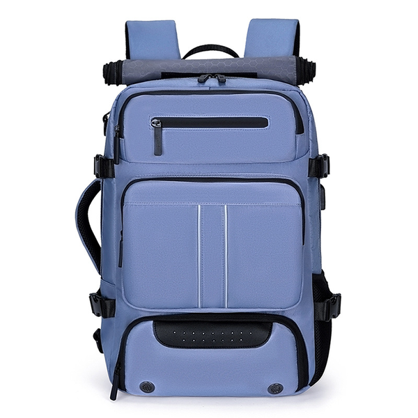 Multi-Compartment Travel Backpack with Shoe Compartment and USB Port