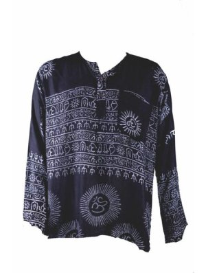 SKA Black Ohm Mantra Kurta Shirt