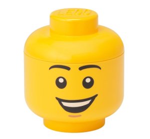 LEGO Storage Head Mini - Happy Boy (11.5cm Tall)