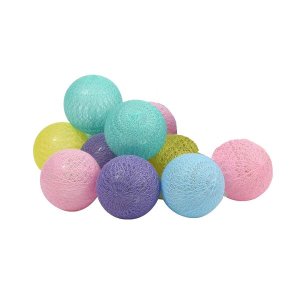 Multicolour Decorative Rainbow String Cotton Ball Fairy Lights