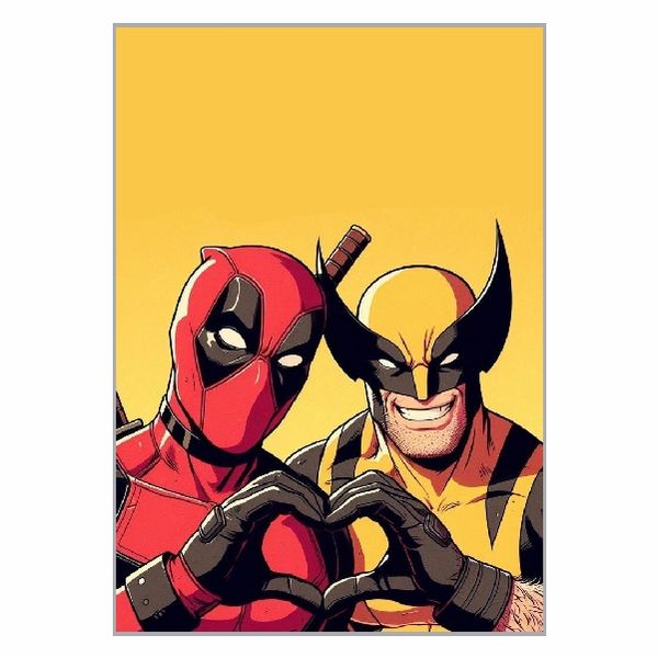 Deadpool &amp; Wolverine Heart Sign Poster - A1