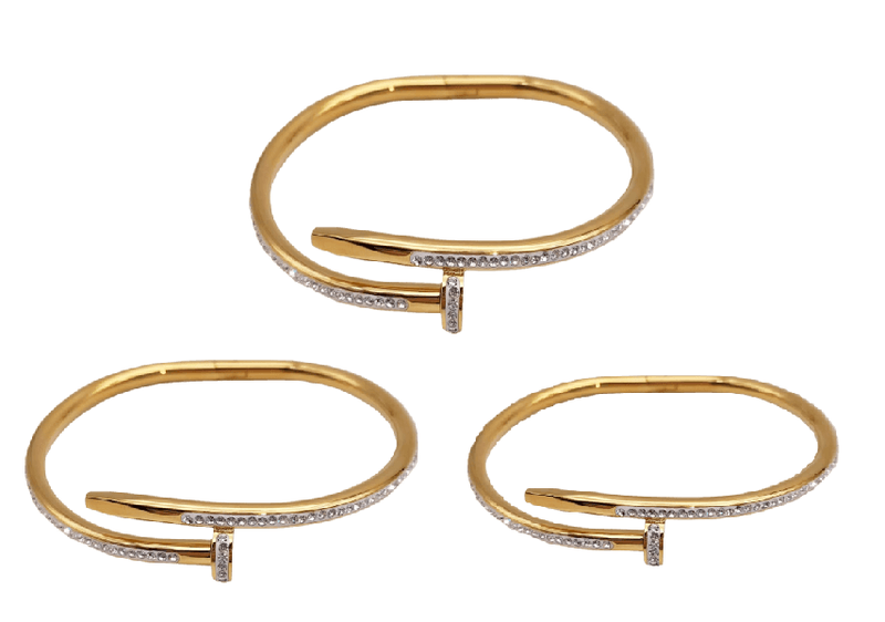 Royalty Collections - Love Studded Nail Bracelets - Set of 3