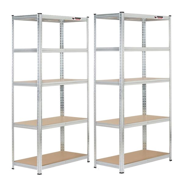 Rhino Racking 180x90x40cm 5 Tier Storage Shelving 200Kg Galvanised x 2 Sets