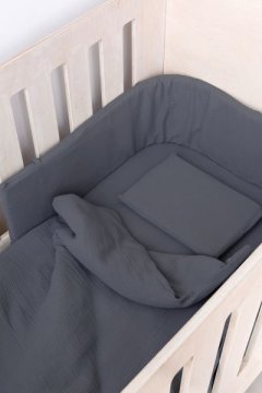Phlo Studio- Blue Grey Muslin Cot Duvet