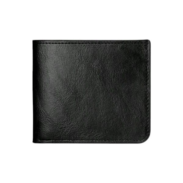 Bi-Fold Faux Leather Wallet - Black