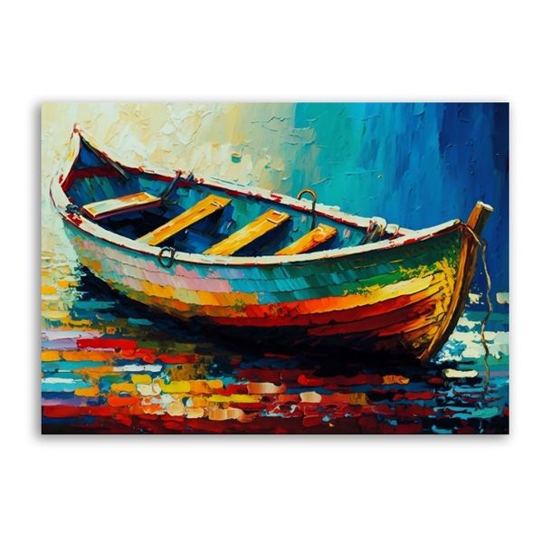 Watercolour Boat Canvas Abstract Wall Art