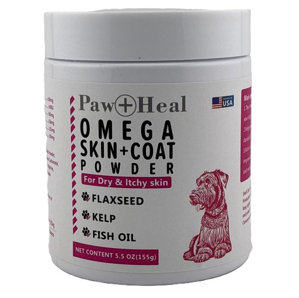 Paw &amp; Heal - Omega 3 Skin and Coat Supplement Powder for Dogs - 115g