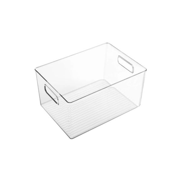 21.2 x 20.7 x 15.5cm Transparent Stackable Storage Box with Handles