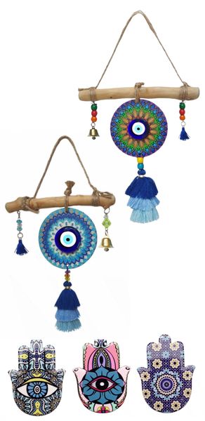 5 Piece Evil Eye Hand of Fatima Symbolic Home and Office Decor Set