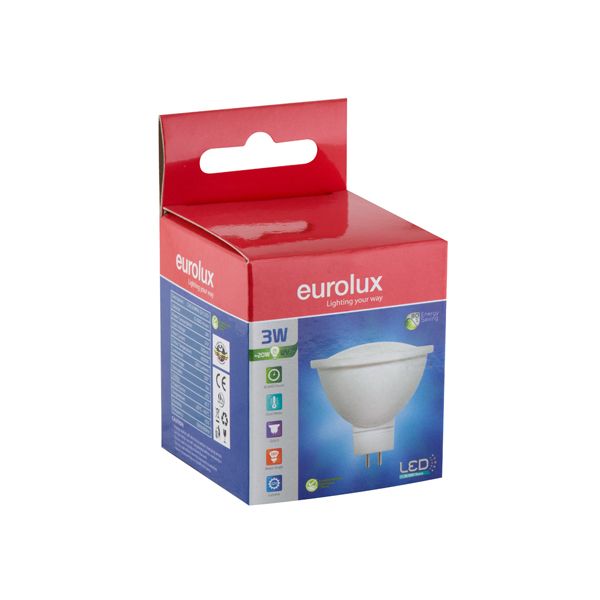 Eurolux - Warm White GU5.3 MR16 LED - 3W