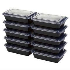 Rectangular Meal Prep one compartment with Lids Portion Control - Set of 30