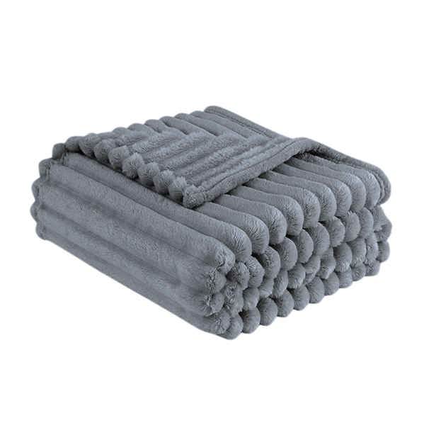 230 x 200cm Large Ultra Soft Ribbed Blanket