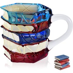 1 PCS Painted Book Mug, 3D Hand Painted Coffee Cup,7 OZ Stained Glass Coffe