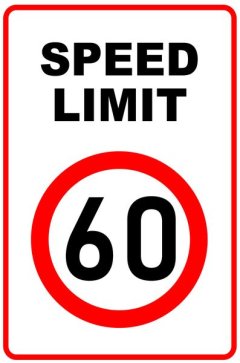 Speed Limit 60 Sign 60x80cm - 2 Pack.