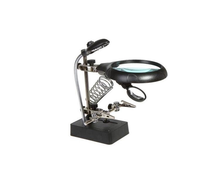 5 LED Magnifying Glass with Helping Hands Soldering Station
