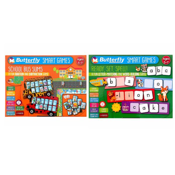 Butterfly Smart Games - Creative Math &amp; Spelling Play-Set (2-Pack)