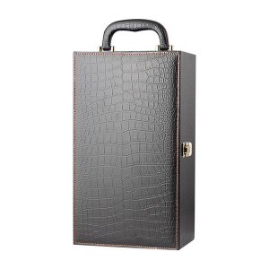 2 Bottle Leather Travel Wine Carrier Case with 4 Piece Wine Accessory Set