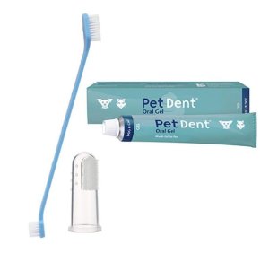 Pet Dent Oral Toothpaste GEL and toothbrushes pack