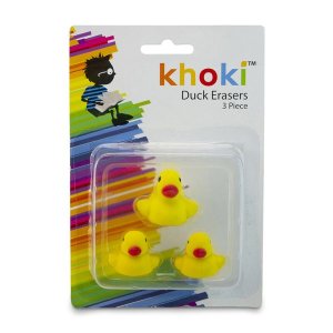 Khoki - Erasers - Duck - Rubber - Yellow - 3 Piece