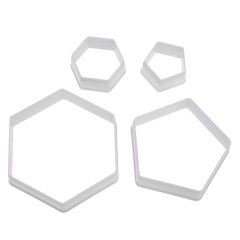 3 Piece Hexagon Cookie Cutter Set - White