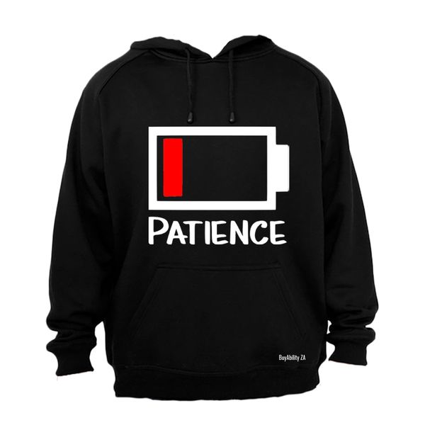 Patience - Battery Levels - Mens - Hoodie - Grey