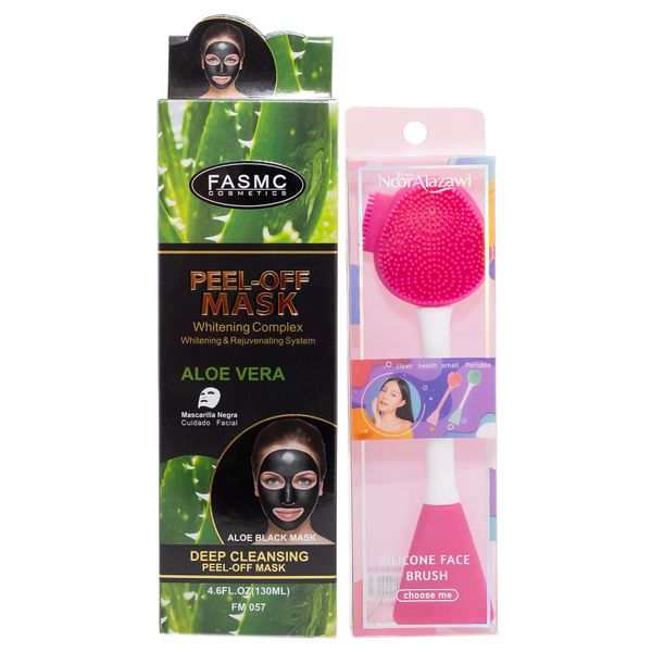 Skin Care Aloe Vera Black Peel Off Mask and Silicone Face Multi Brush