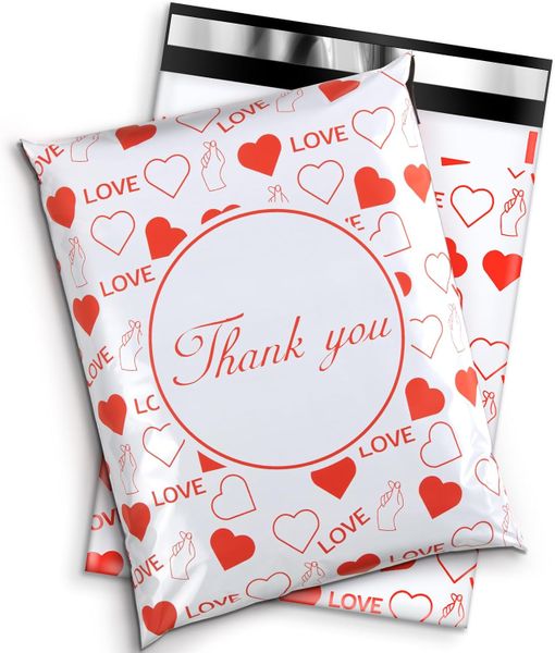 100 Polymailers Packaging 25x33cm Self-Adhesive Gift Bag Black &amp; Bold Print