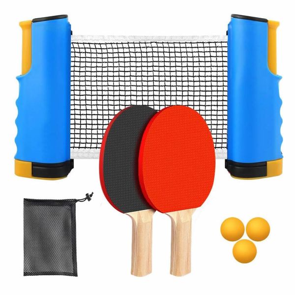 Adjustable Retractable Ping Pong Net Set &amp; Post,Table Tennis Rackets