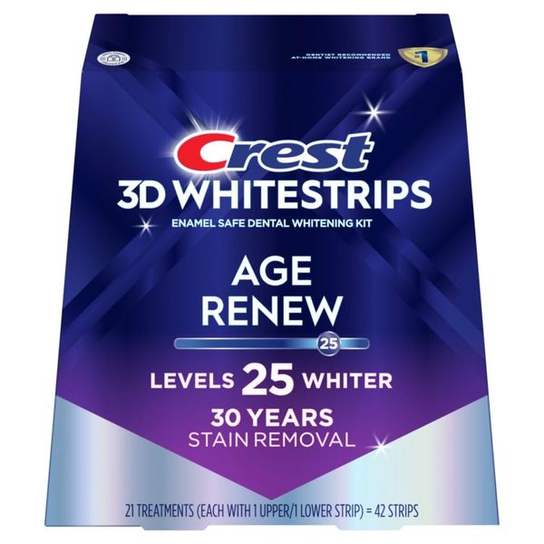 Crest 3D Whitestrips, Teeth Whitening Strip Kit Levels 25 Whiter, 42 strips