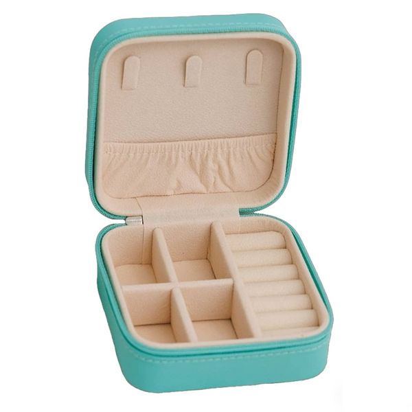 Portable Travel Mini Jewelry Box Leather Jewellery Ring Organizer Case