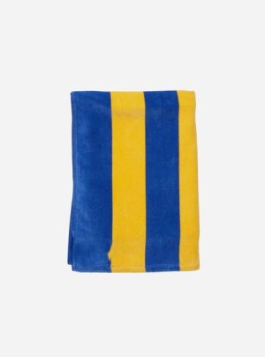Velour Stripe Beach Towel Golden Coastline 70 x 140 cm
