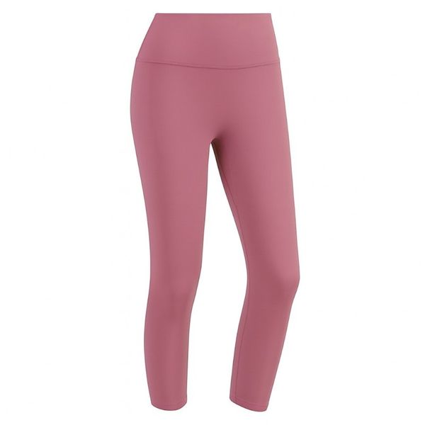 Three-Quarter High-Waisted Fitness Pants - Magenta Pink