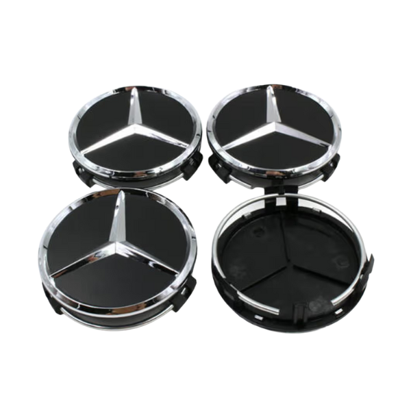 Mercedes Centre Wheel Hub Cap 75mm Silver Chrome ( set of 4 )