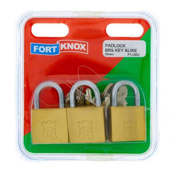 FORT KNOX Padlocks Brass Keyed Alike 30mm Q:3 P1J30U