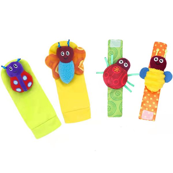 Baby Wrist Rattle Toys Baby Foot Finder Socks Set Infant Learning Toys - 4 Piece